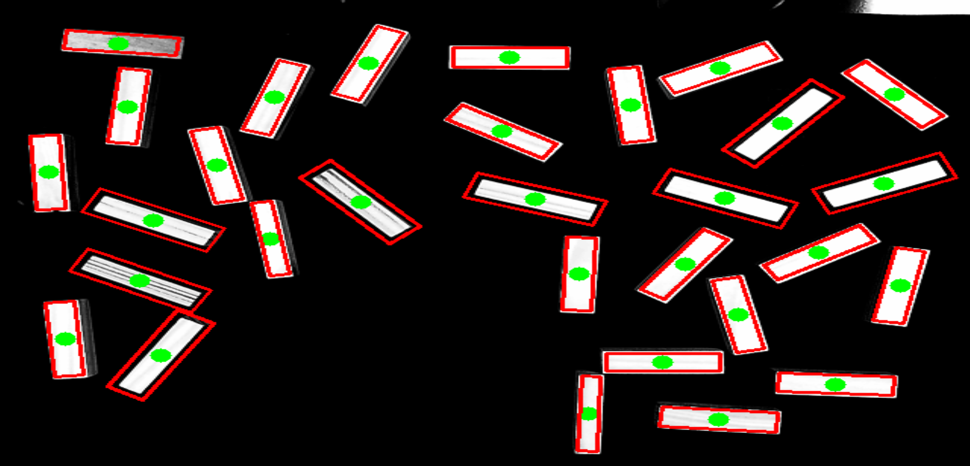 Automatically detected Jenga blocks (different demonstration).